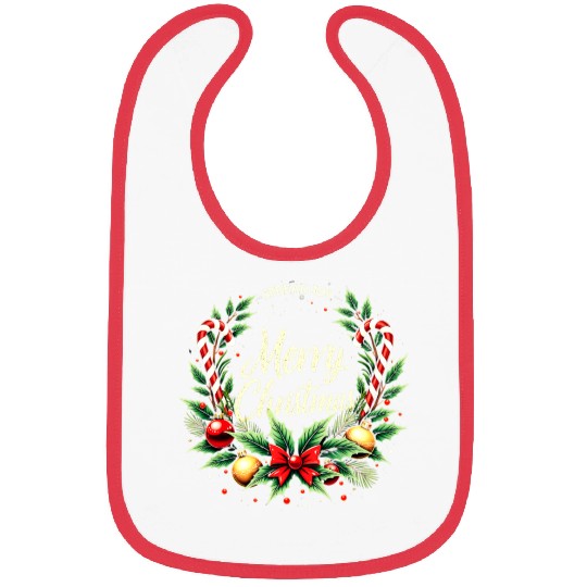 Spread Joy - Festive Merry Christmas Wreath Bibs