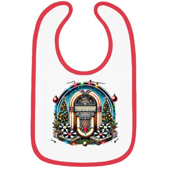 Retro Christmas Jukebox Melody Bibs