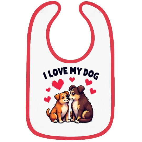 I Love My Dog Bibs