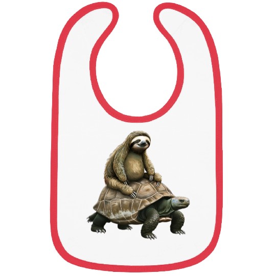 Slow Journey: Sloth on Tortoise's Back Bibs