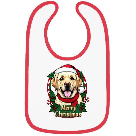 Festive Labrador Christmas Design Bibs