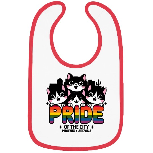 Pride of Phoenix City Arizonna USA Rainbow Flag Bibs