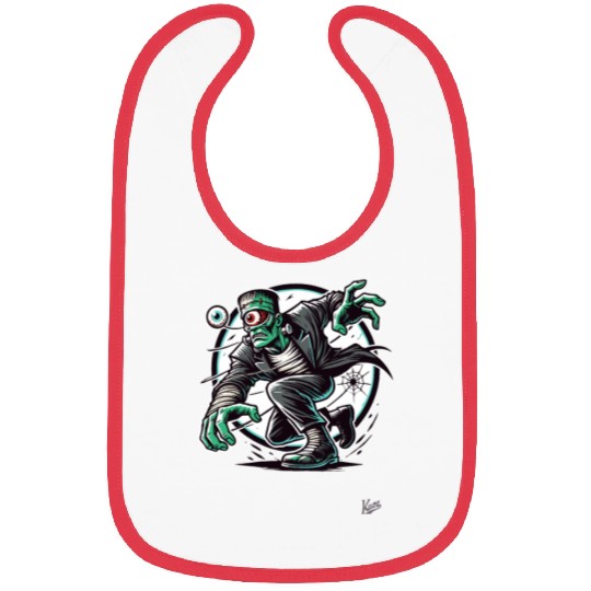 The Green One-Eyed Cyclops Monster Bibs