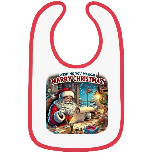 Santa Reading Letters in Workshop Bibs