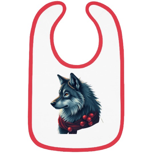 Winter Wolf Holiday Bibs