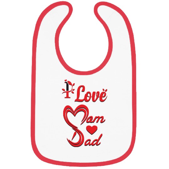 i love mom dad Bibs