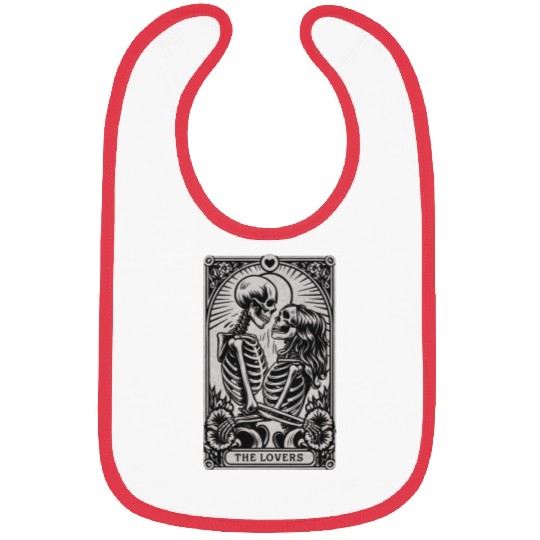 Vintage Gothic Skeleton Couple Tarot Card with Bibs