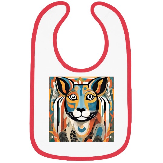 Vibrant Geometric Tiger Artwork Bibs