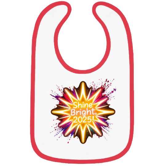 A large starburst glowing in neon light with 2025 Bibs