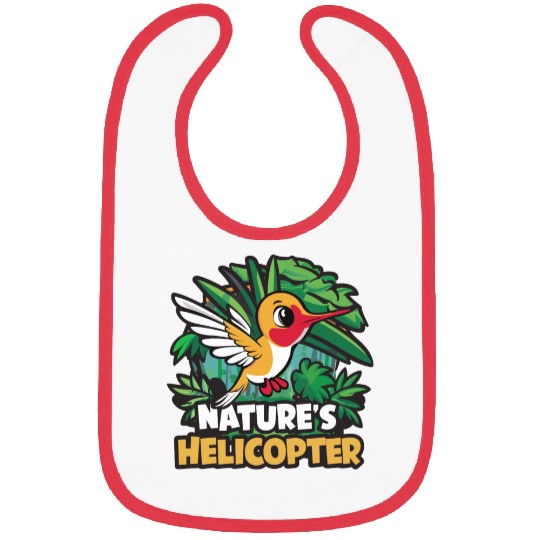 Hummingbird Humor Nature's Helicopter Tropical Bibs