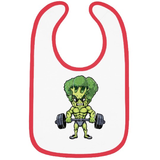 funny broccoli gym bodybuilding Bibs