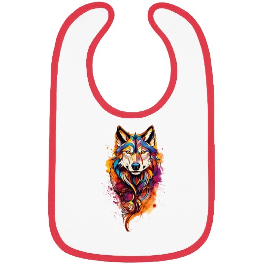 Colored wolf dog Bibs