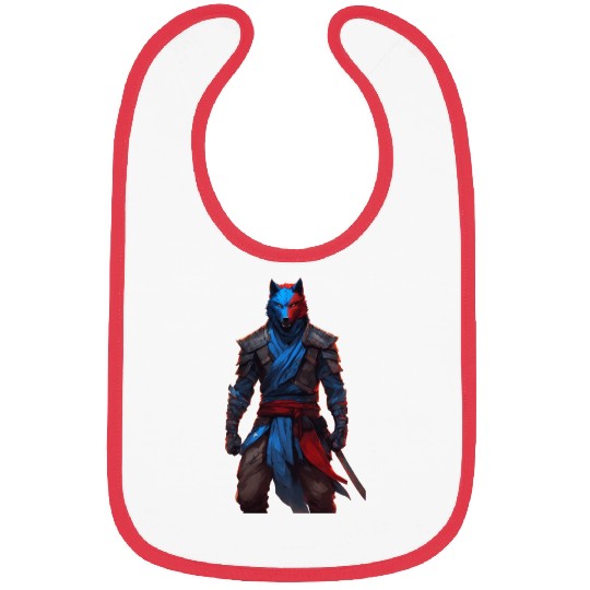 Samurai wolf Bibs