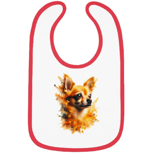 Chihuahua splash portrait Bibs