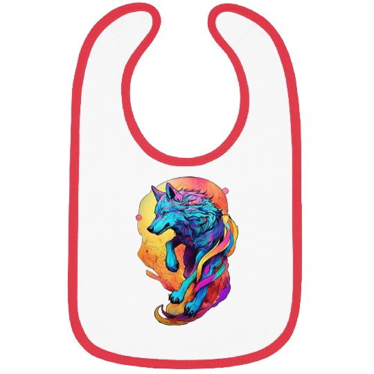 Colored wolf dog Bibs