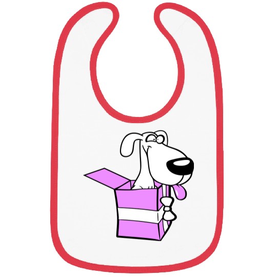 Dog Pet Gift Box Funny Crazy Surprise Fun Puppy Bibs