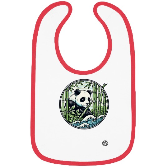 Panda in Bamboo Forest Bibs
