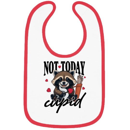 Sorry Cupid I've Been Feral Funny Raccoon Desgin Bibs