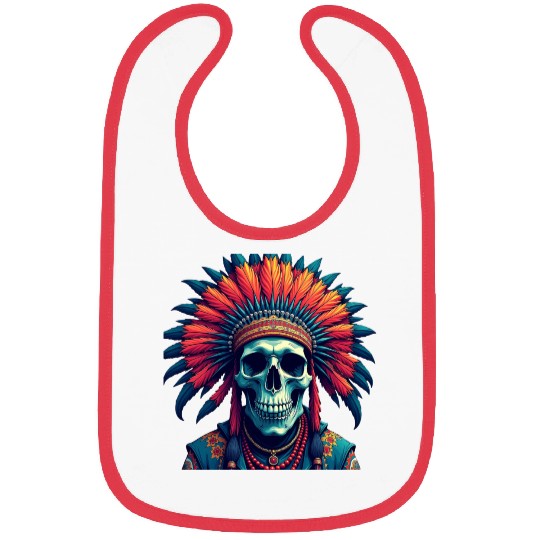 Feathered Skull Bibs