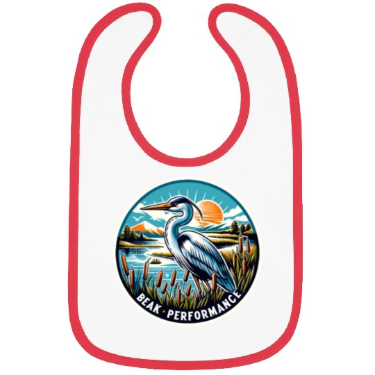 Great Blue Heron Beak Performance Retro Bibs