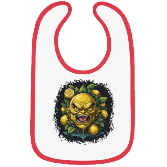 Angry Lemon Head with Realistic Details Bibs