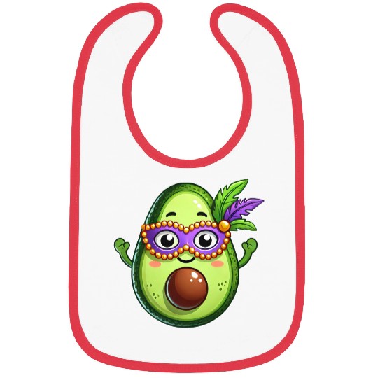 Mardi Gras Avocado Sweet Vegetarian Cartoon Bibs