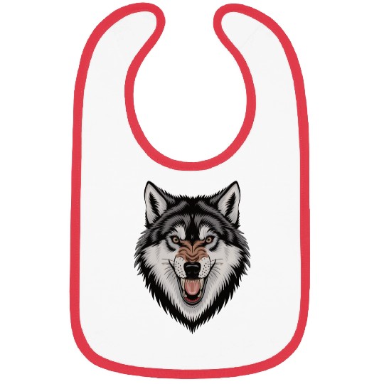 Angry wolf Bibs