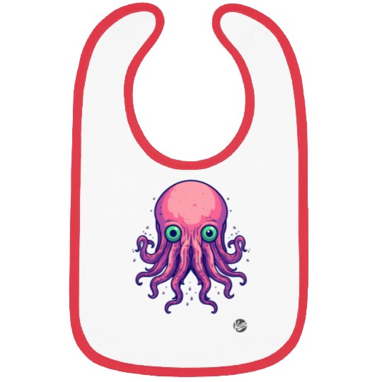 Colorful Cartoon Kraken Octopus Bibs
