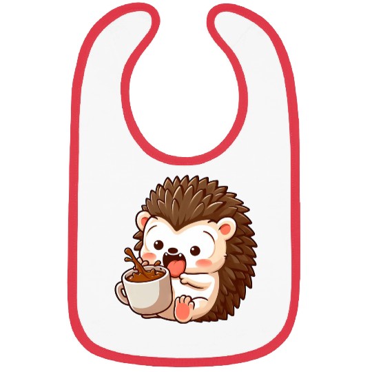 Hedgehog Caffeine Comic funny shocked hedgehog Bibs