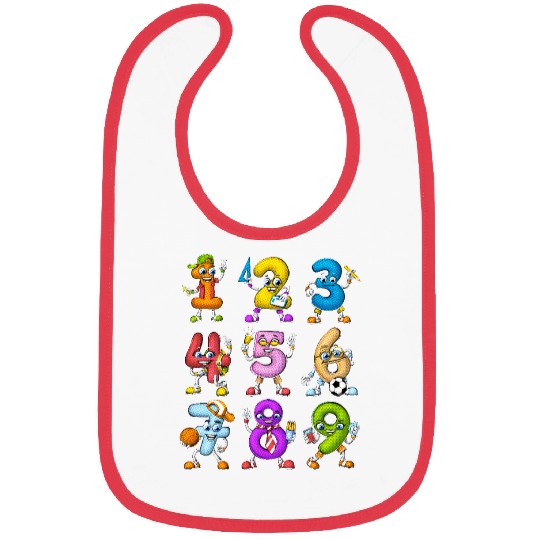 Math Numbers Bibs
