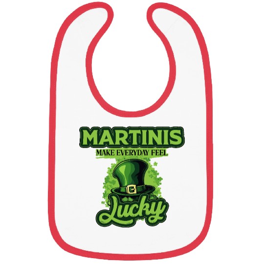 Martinis Make Everyday Feel Lucky St Patricks Day Bibs