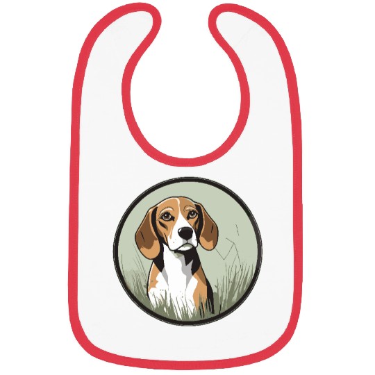Gentle Beagle in a Serene Meadow Bibs
