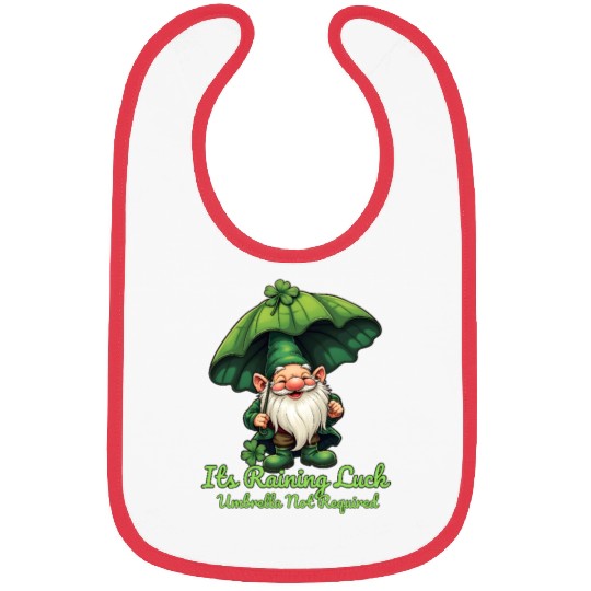 Gnome With Clover Umbrella Bibs