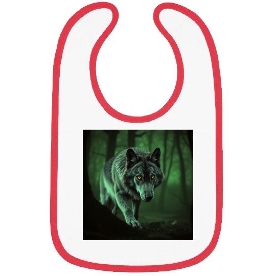 "Majestic Wolf: The Alpha of the Forest" Bibs