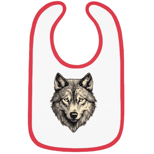 Wolf head 2 Bibs
