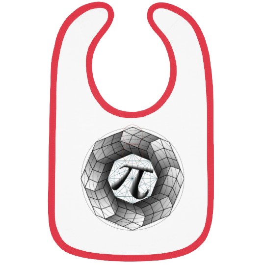 3D Optical Illusion Geometric Pi Symbol π for Math Bibs