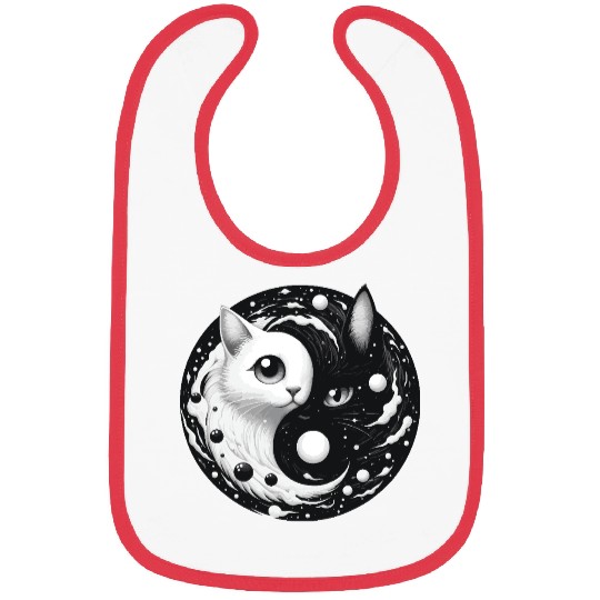 Ying and Yang Cats Asian Meditation Gift Idea Bibs