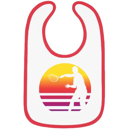 Retro Sunset Tennis Enthusiast Graphic Bibs