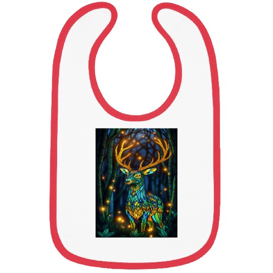 Luminous Deer in Twilight Grove Bibs