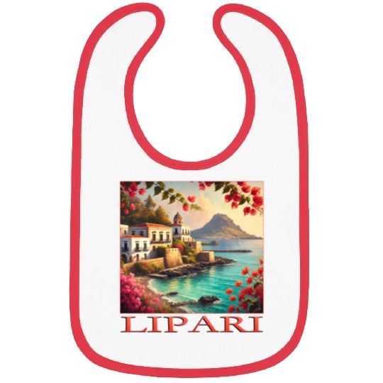 Lipari Volcano Mediterranean Terracotta Vacation Bibs