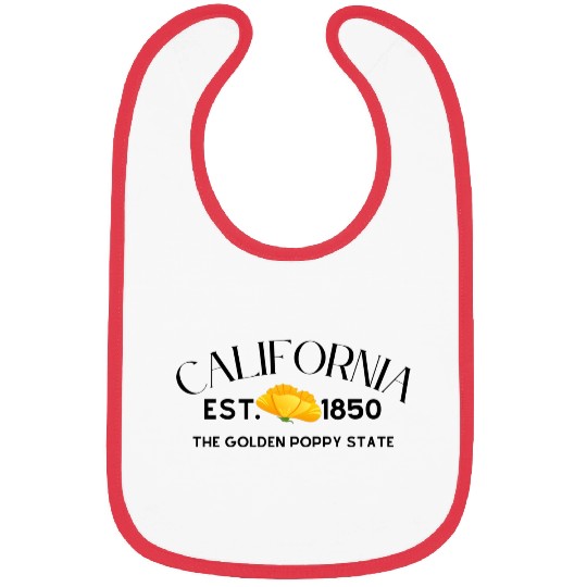 California Poppy State Gift Bibs