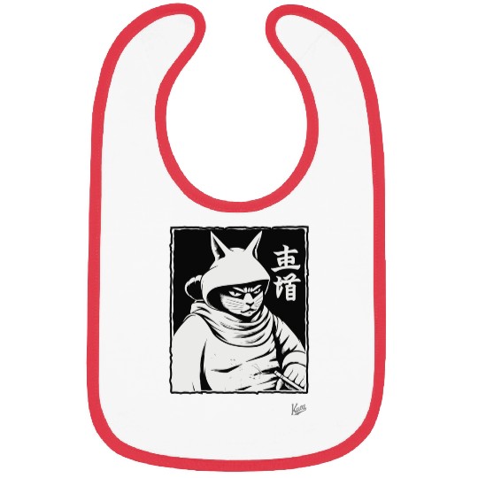 Cat Shogun Samurai Bibs