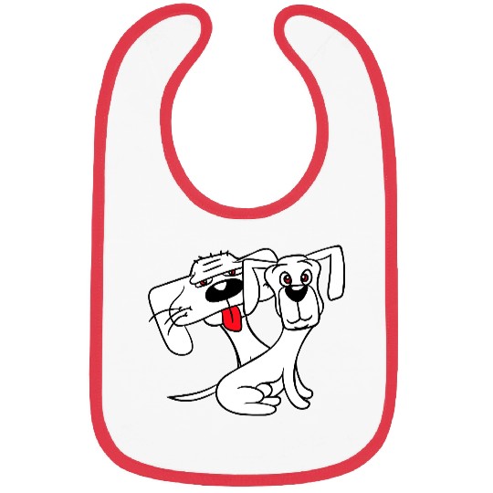 2 Dogs Looking Funny Silly Sitting Cool Team Crew Bibs
