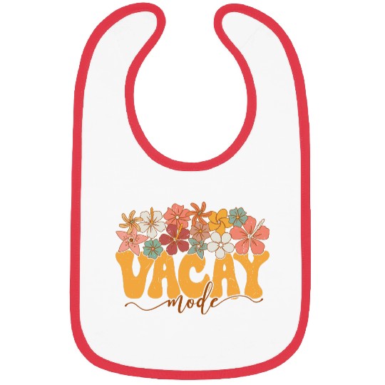 Vacay Modc Floral Typography Bibs