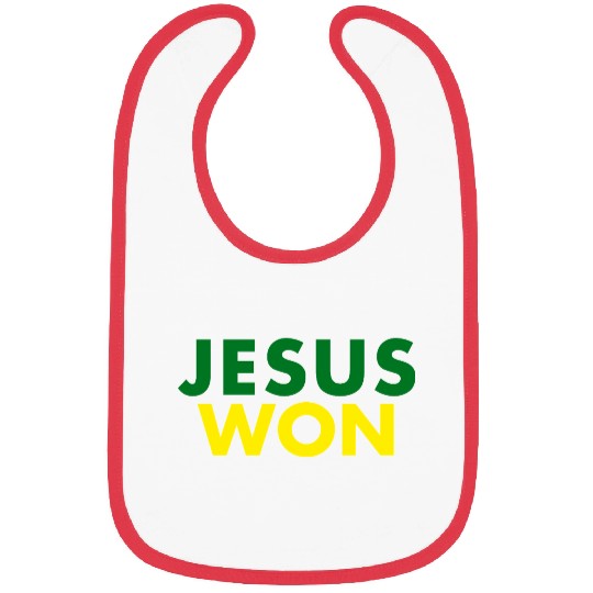 Jesus Won Green & Yellow Bibs