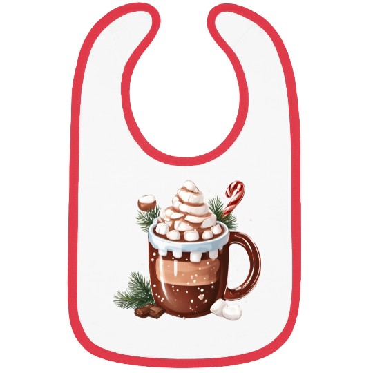Festive Hot Chocolate with Marshmallows Bibs