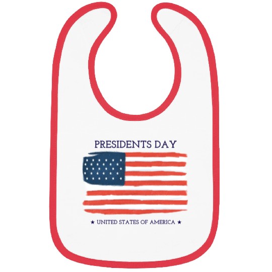 US flag.Presidents Day Bibs