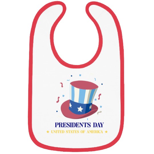 US flag on the hat.Presidents Day Bibs