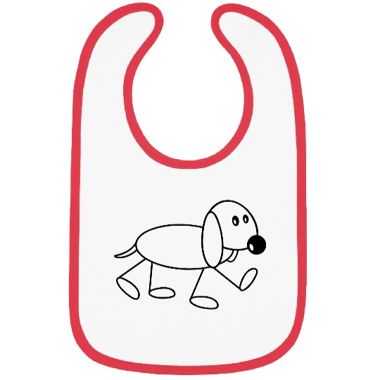Dog Stickman Goes Sweet Cute Walking Comic Drawing Bibs