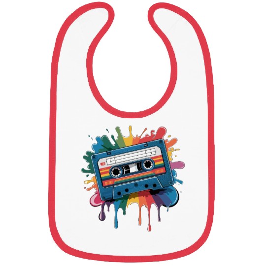 80s Retro Cassette Splash Classic Cassette Tape Bibs